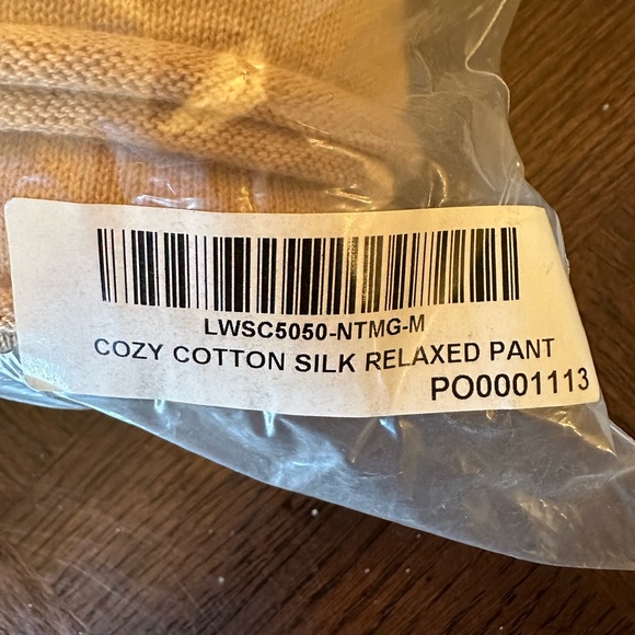 Lunya NEW IN PACKAGE Cozy Cotton Silk Relaxed Pants Nutmeg Size Medium - Picture 6 of 10